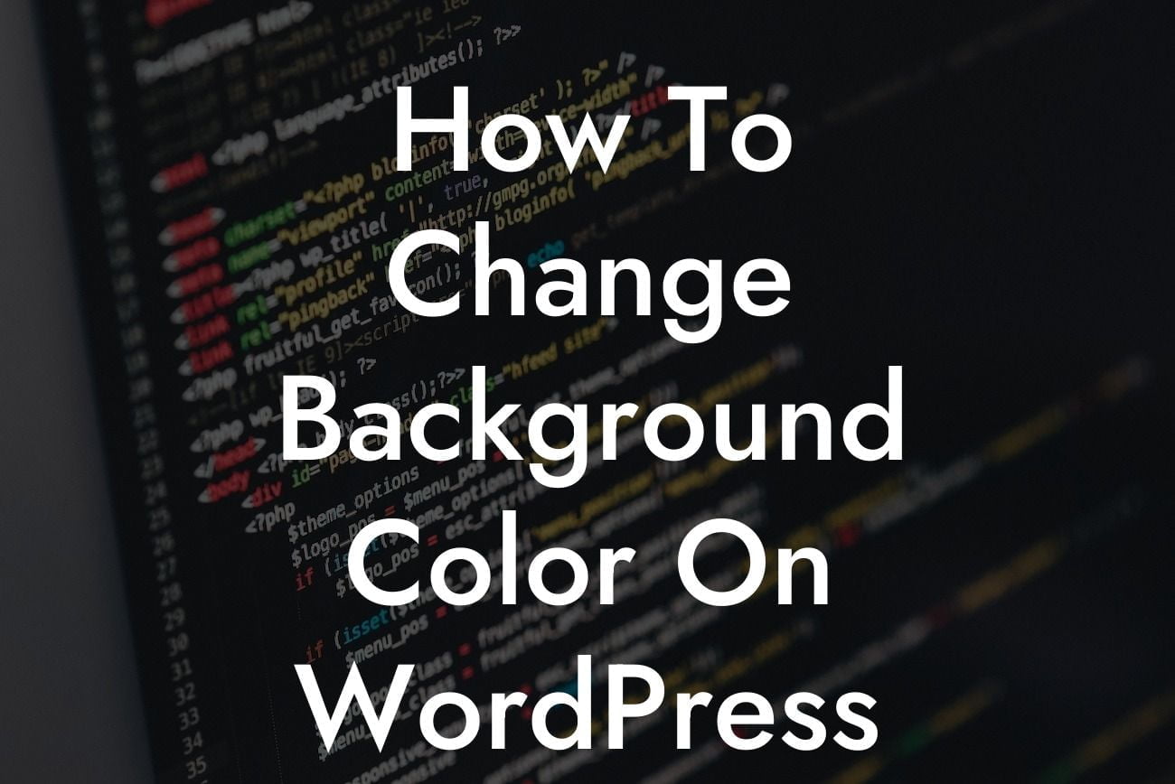 How To Change Background Color On WordPress Page