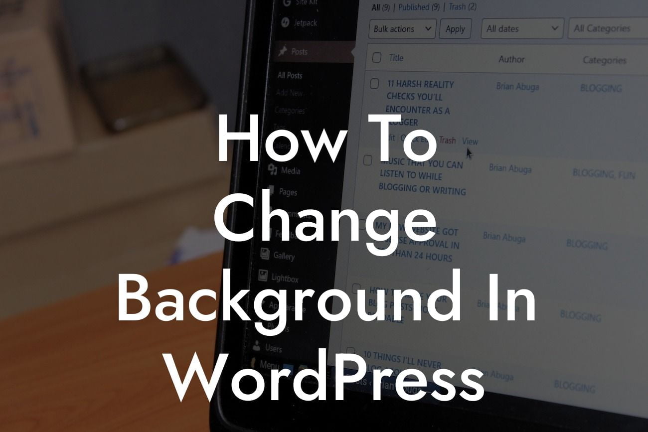 How To Change Background In WordPress