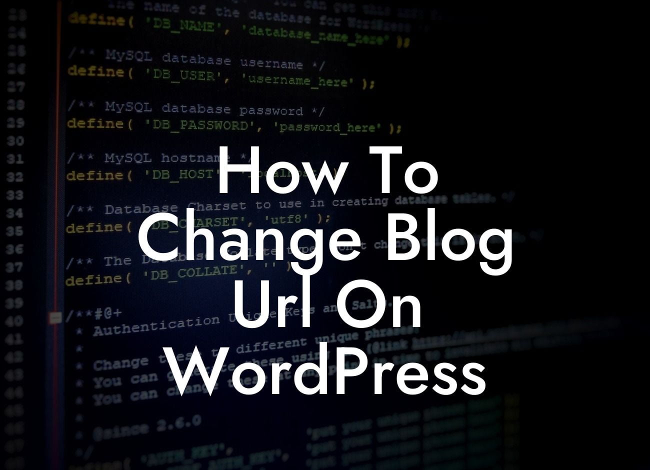 How To Change Blog Url On WordPress