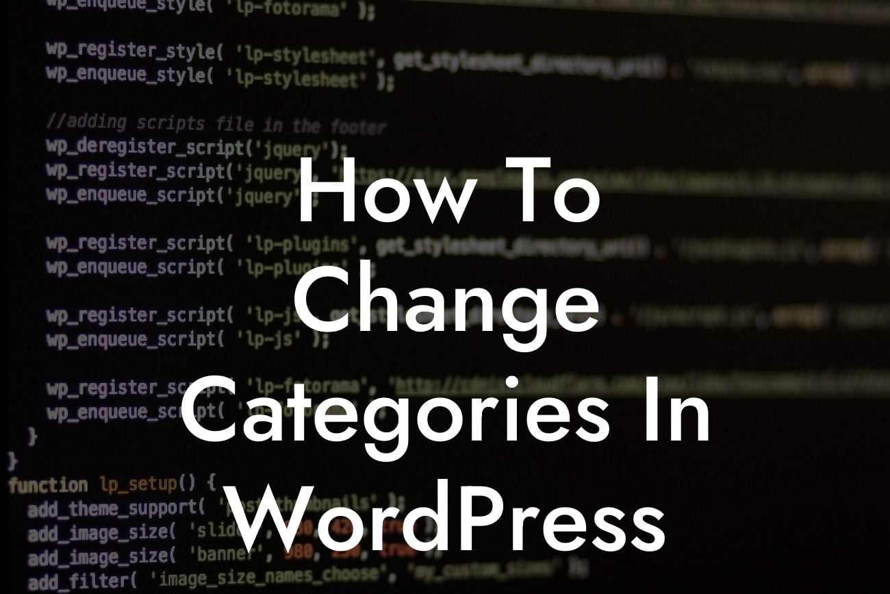 How To Change Categories In WordPress