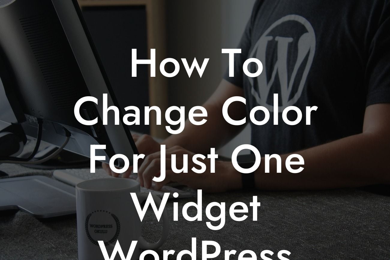 How To Change Color For Just One Widget WordPress