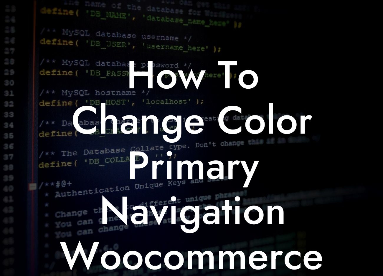 How To Change Color Primary Navigation Woocommerce