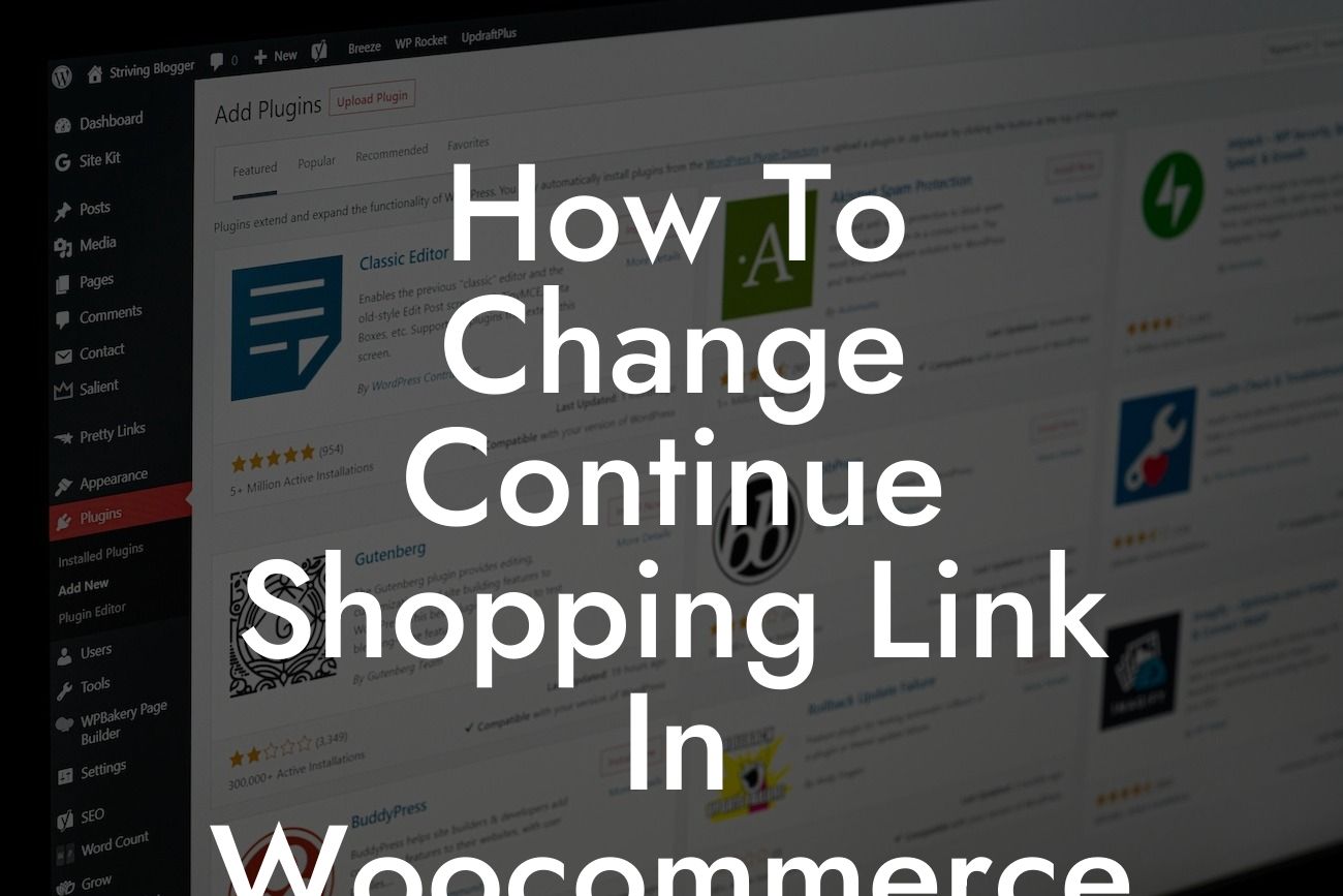 How To Change Continue Shopping Link In Woocommerce