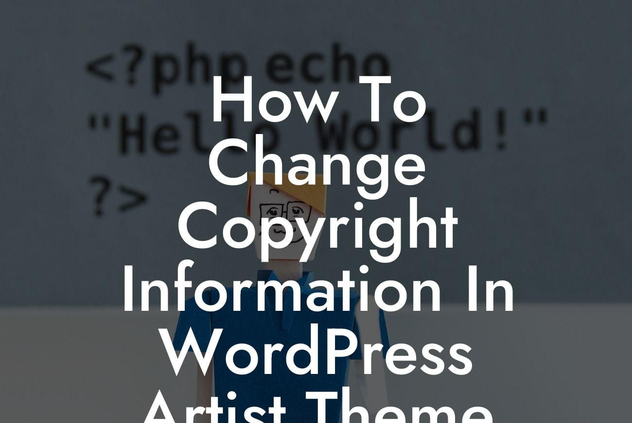 How To Change Copyright Information In WordPress Artist Theme