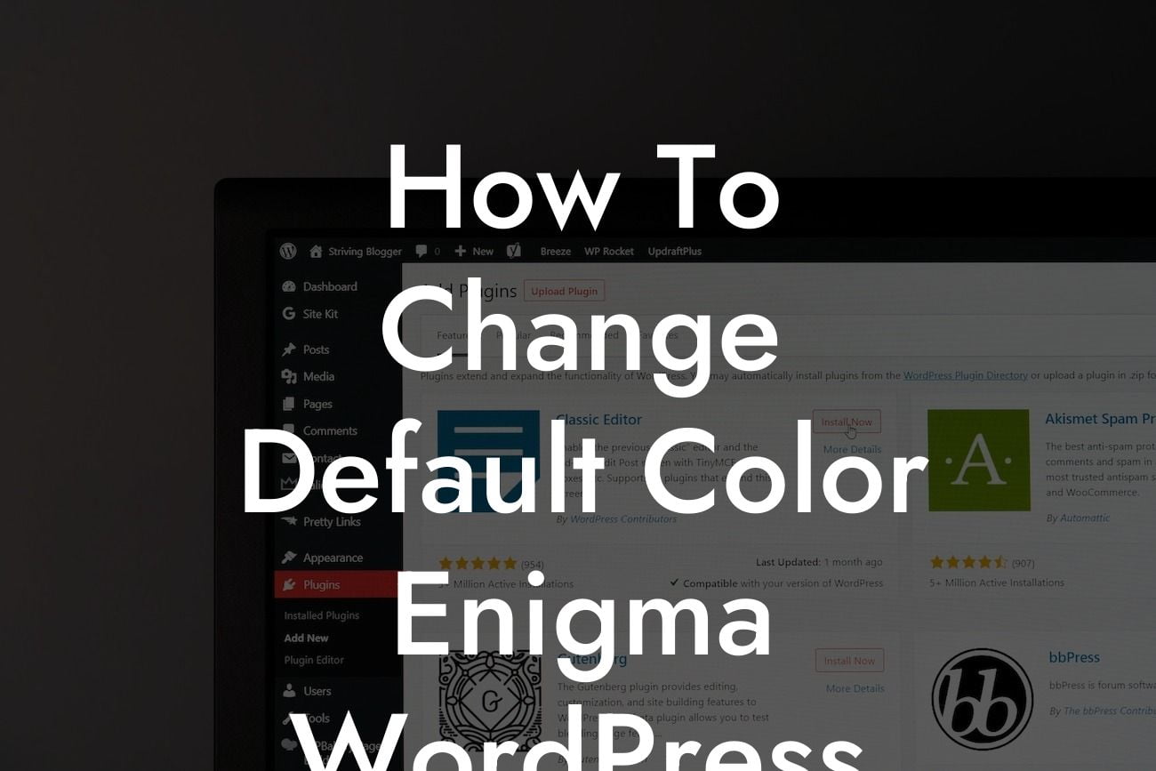 How To Change Default Color Enigma WordPress