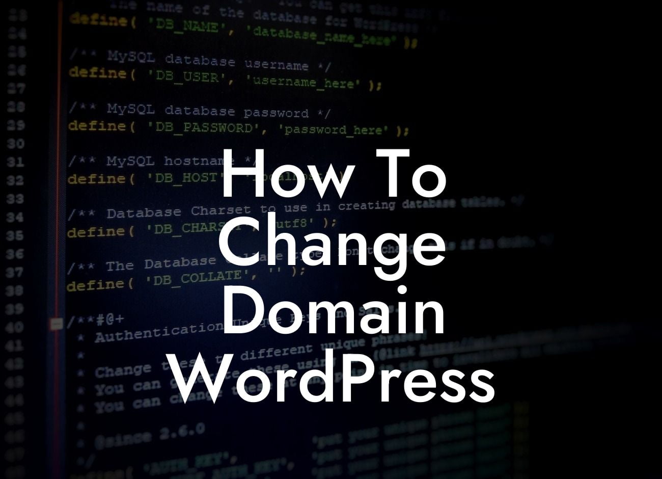 How To Change Domain WordPress