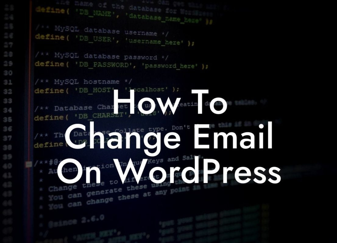 How To Change Email On WordPress