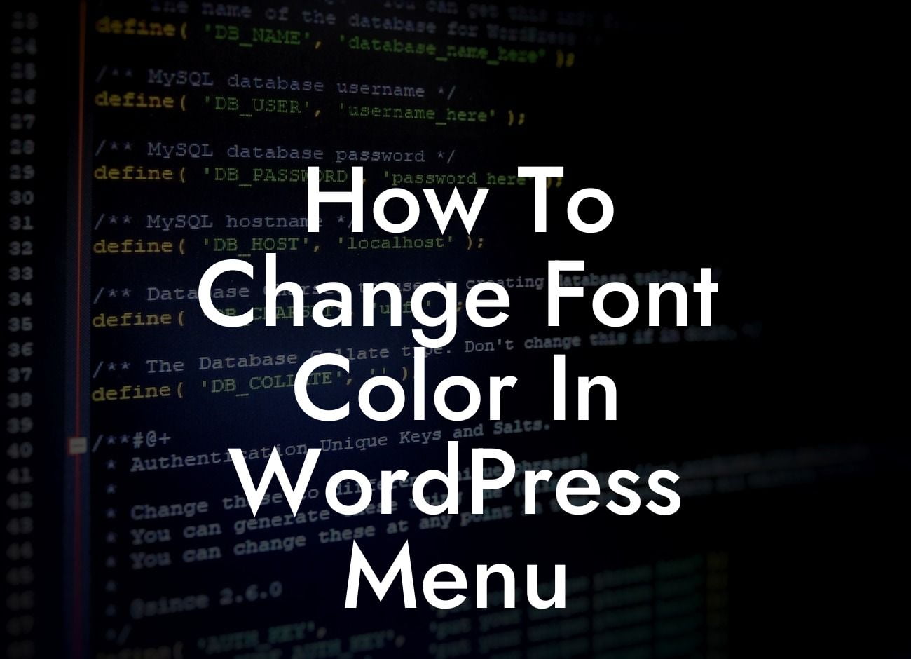 How To Change Font Color In WordPress Menu