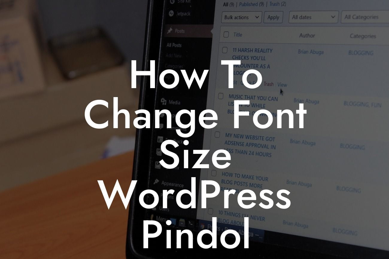 How To Change Font Size WordPress Pindol