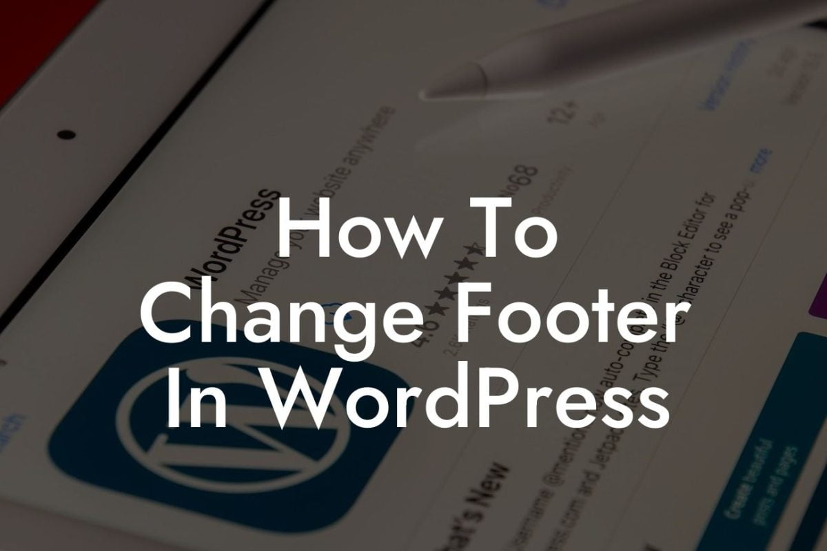 How To Change Footer In WordPress