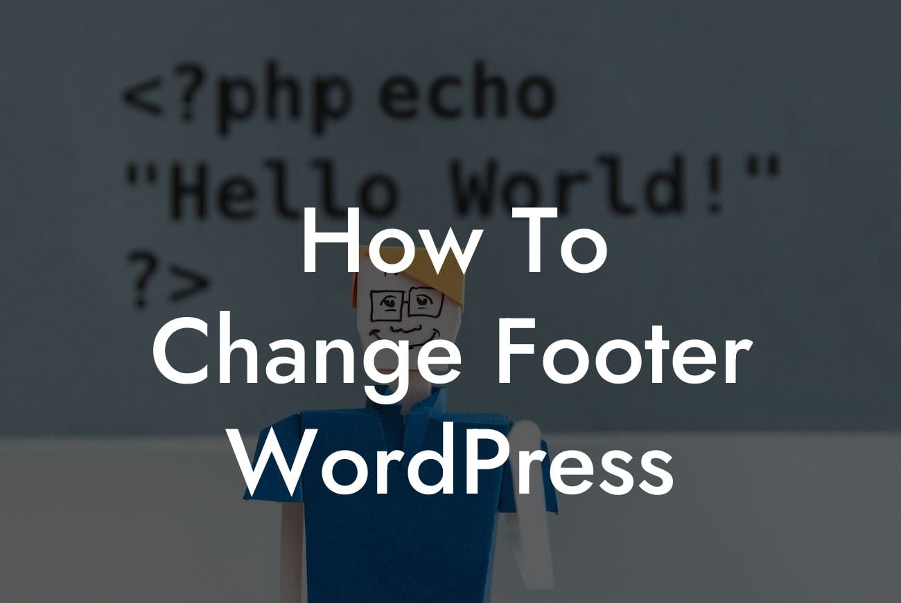 How To Change Footer WordPress