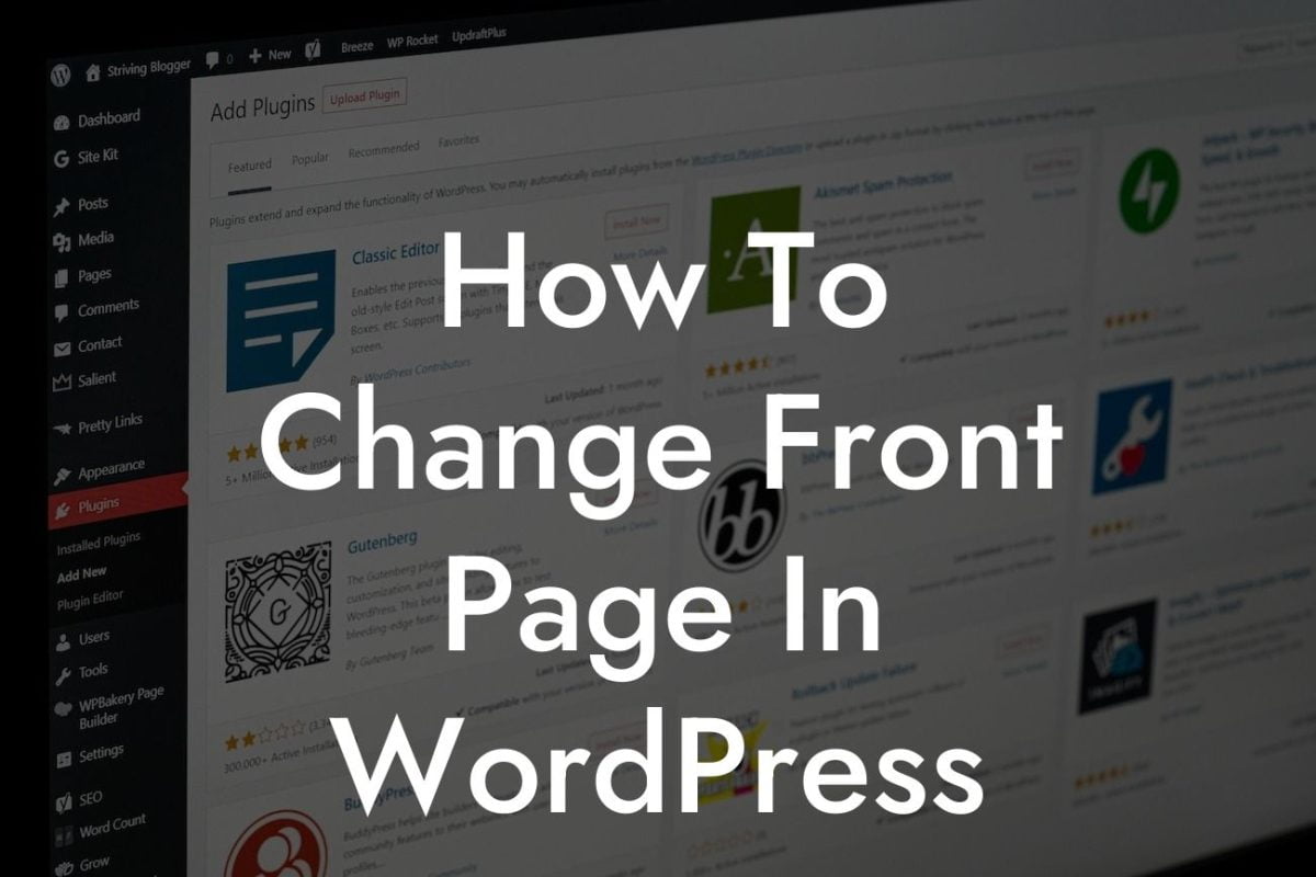 How To Change Front Page In WordPress