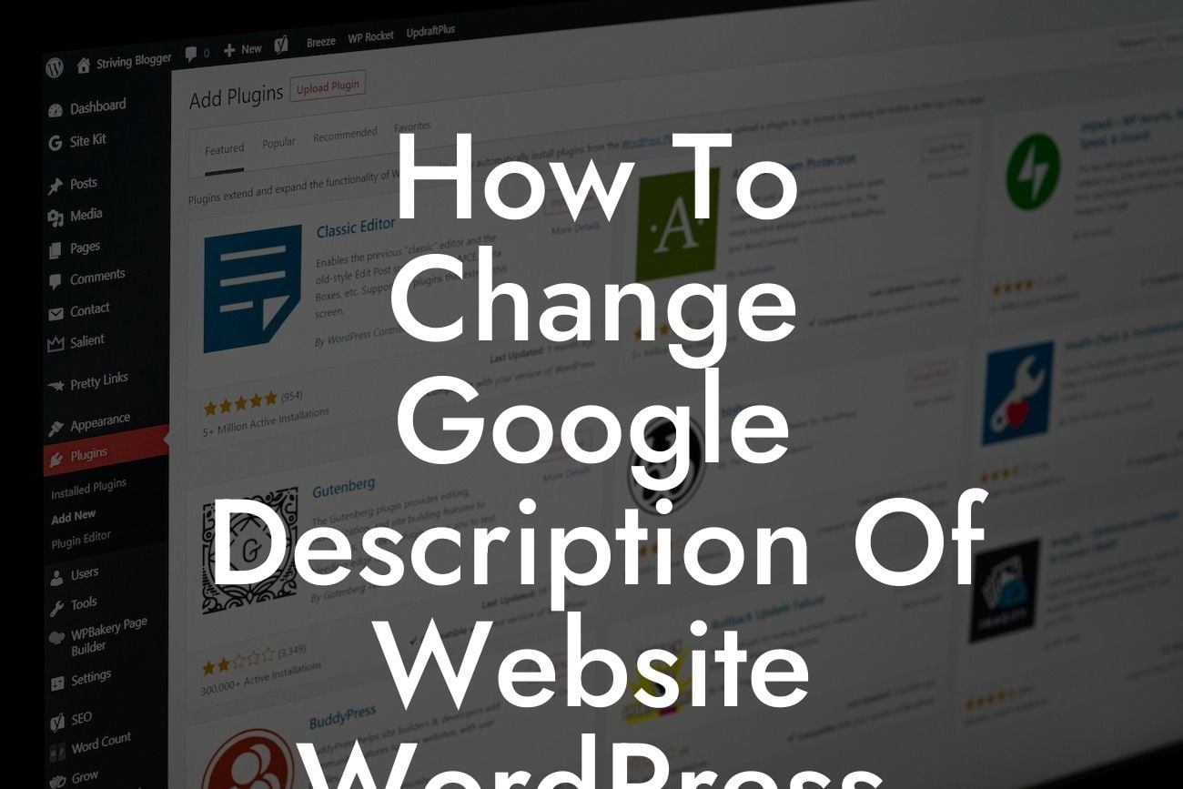 How To Change Google Description Of Website WordPress