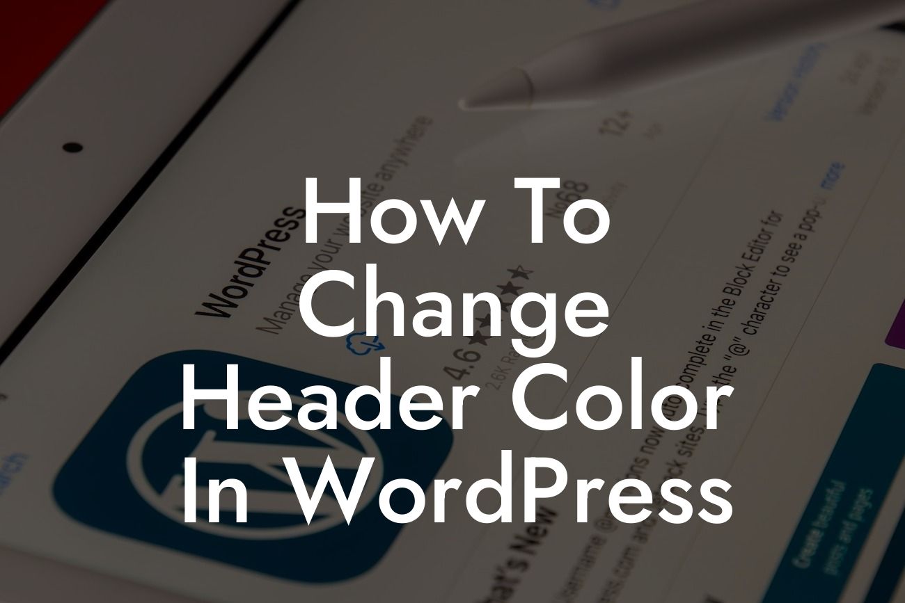 How To Change Header Color In WordPress