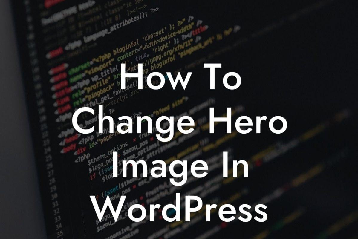 How To Change Hero Image In WordPress