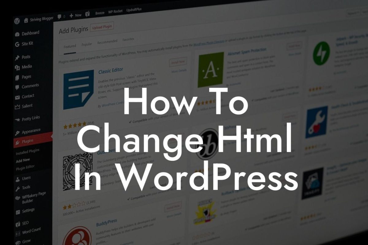 How To Change Html In WordPress