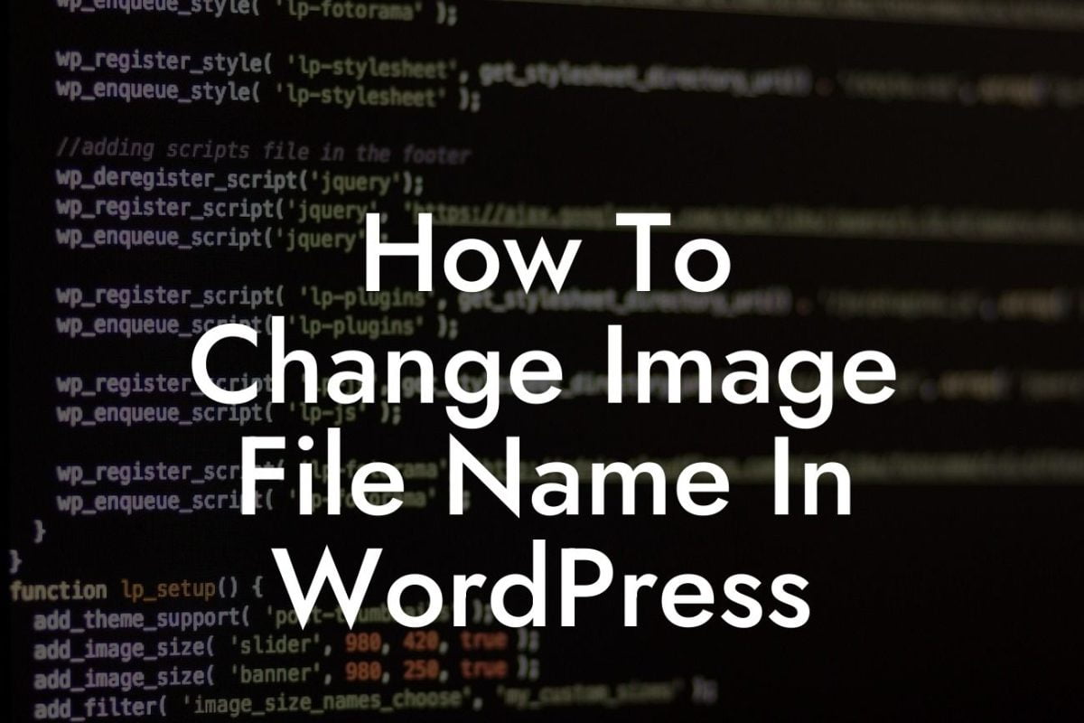 How To Change Image File Name In WordPress