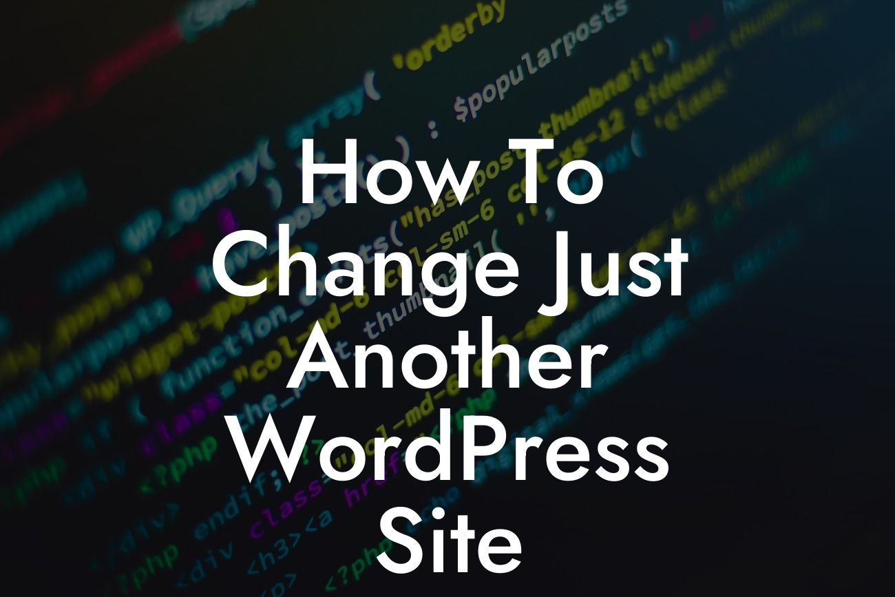 How To Change Just Another WordPress Site