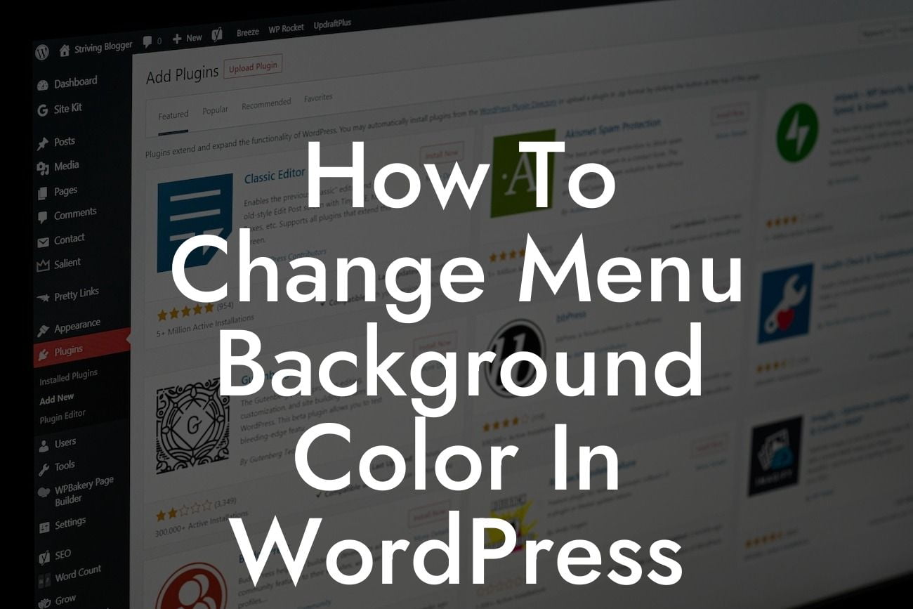 How To Change Menu Background Color In WordPress