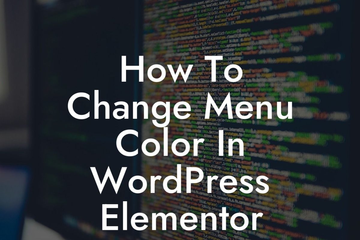 How To Change Menu Color In WordPress Elementor