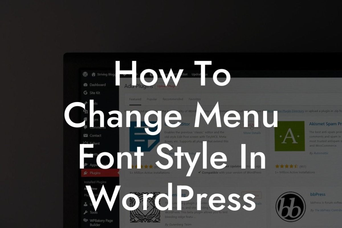 How To Change Menu Font Style In WordPress