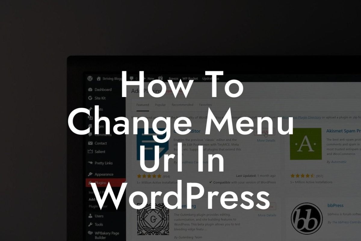 How To Change Menu Url In WordPress