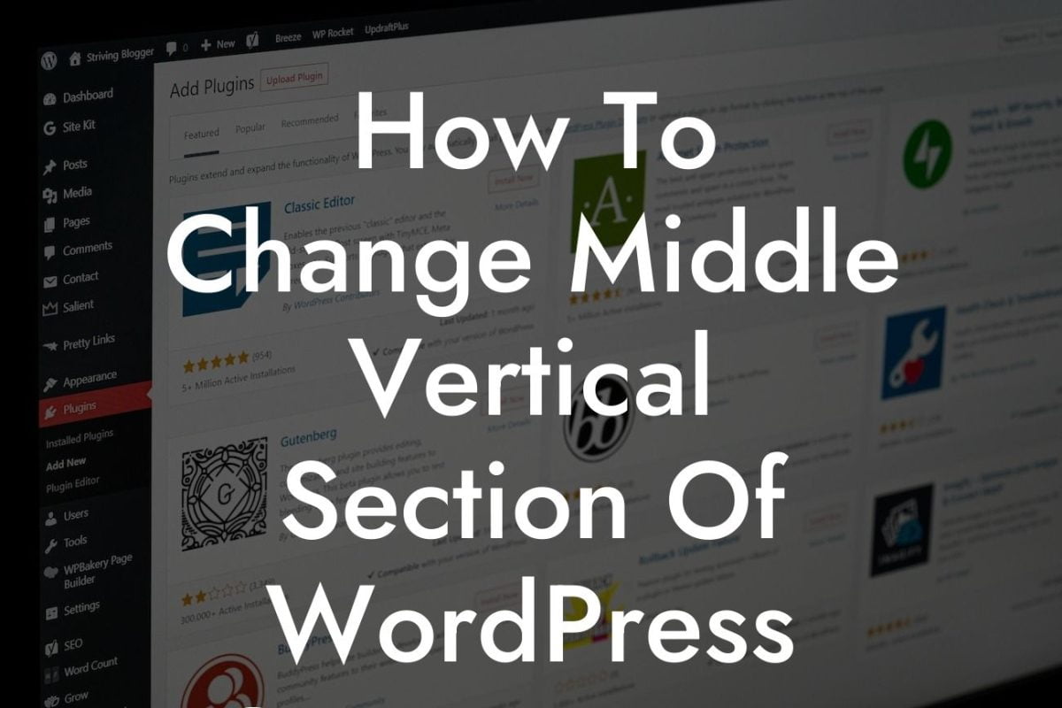 How To Change Middle Vertical Section Of WordPress Content Page