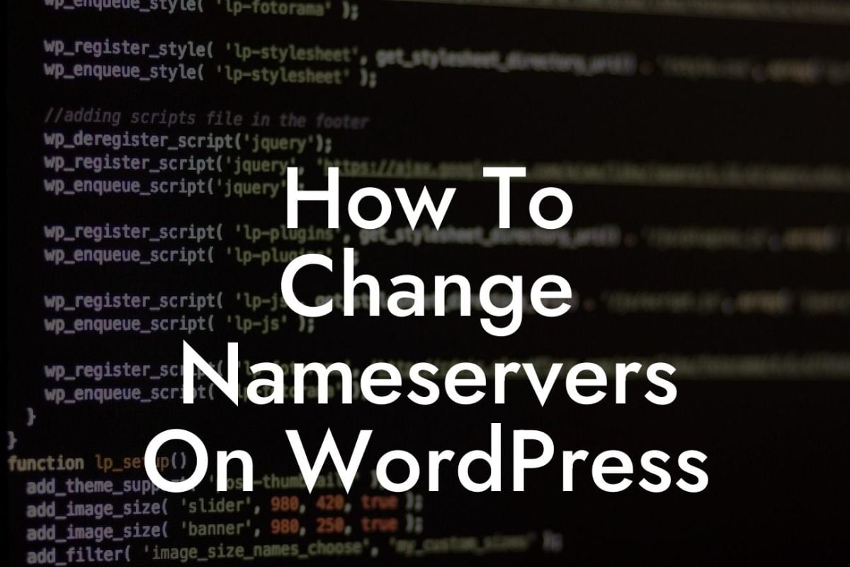 How To Change Nameservers On WordPress