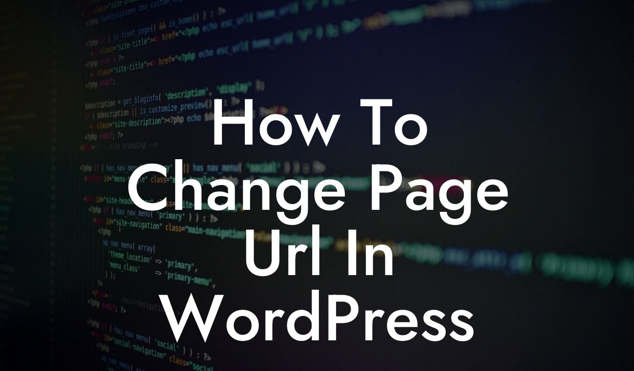 How To Change Page Url In WordPress