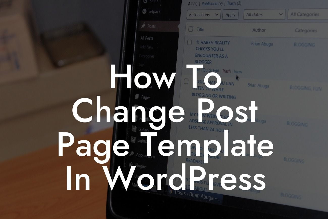 How To Change Post Page Template In WordPress