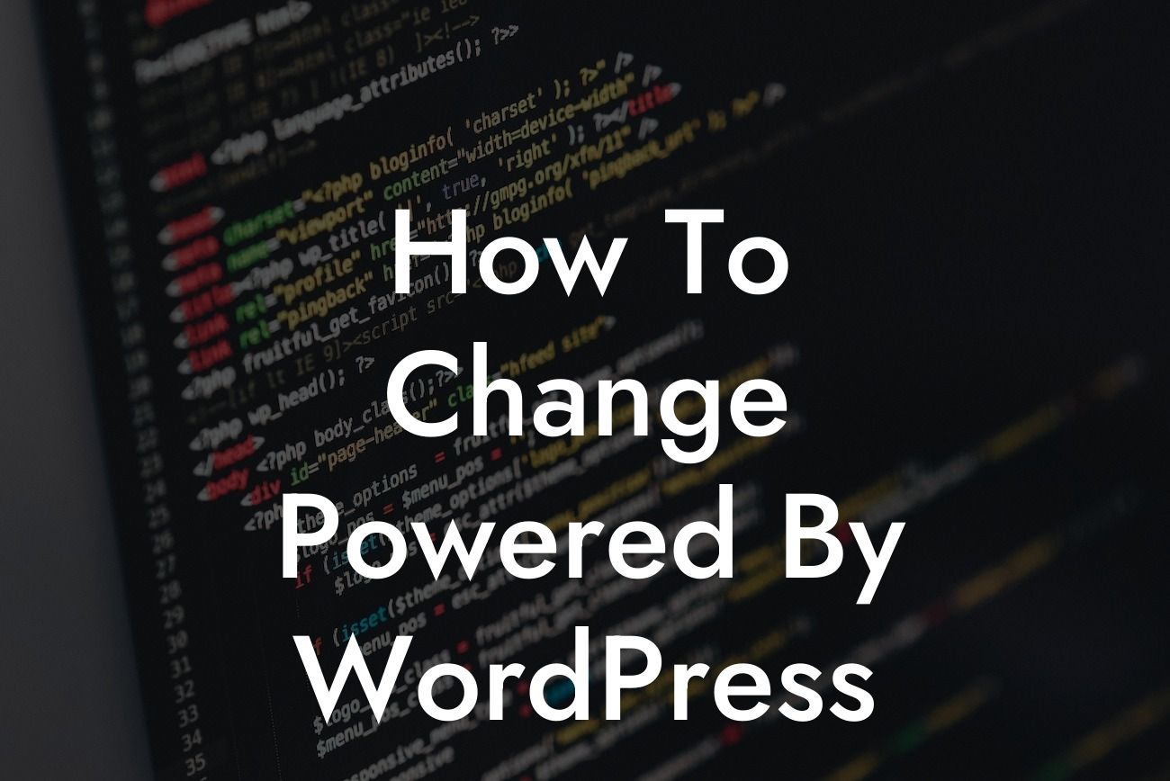 How To Change Powered By WordPress