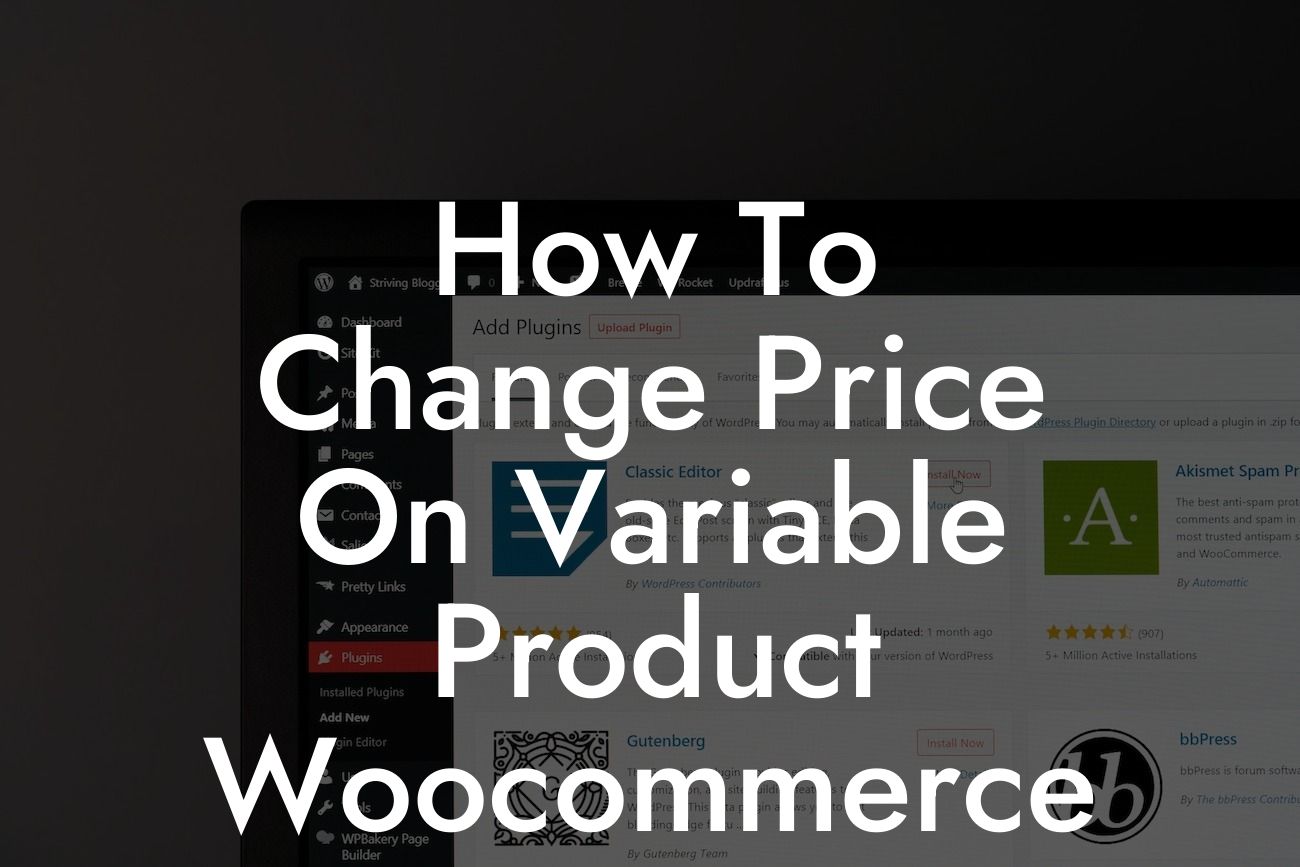 How To Change Price On Variable Product Woocommerce