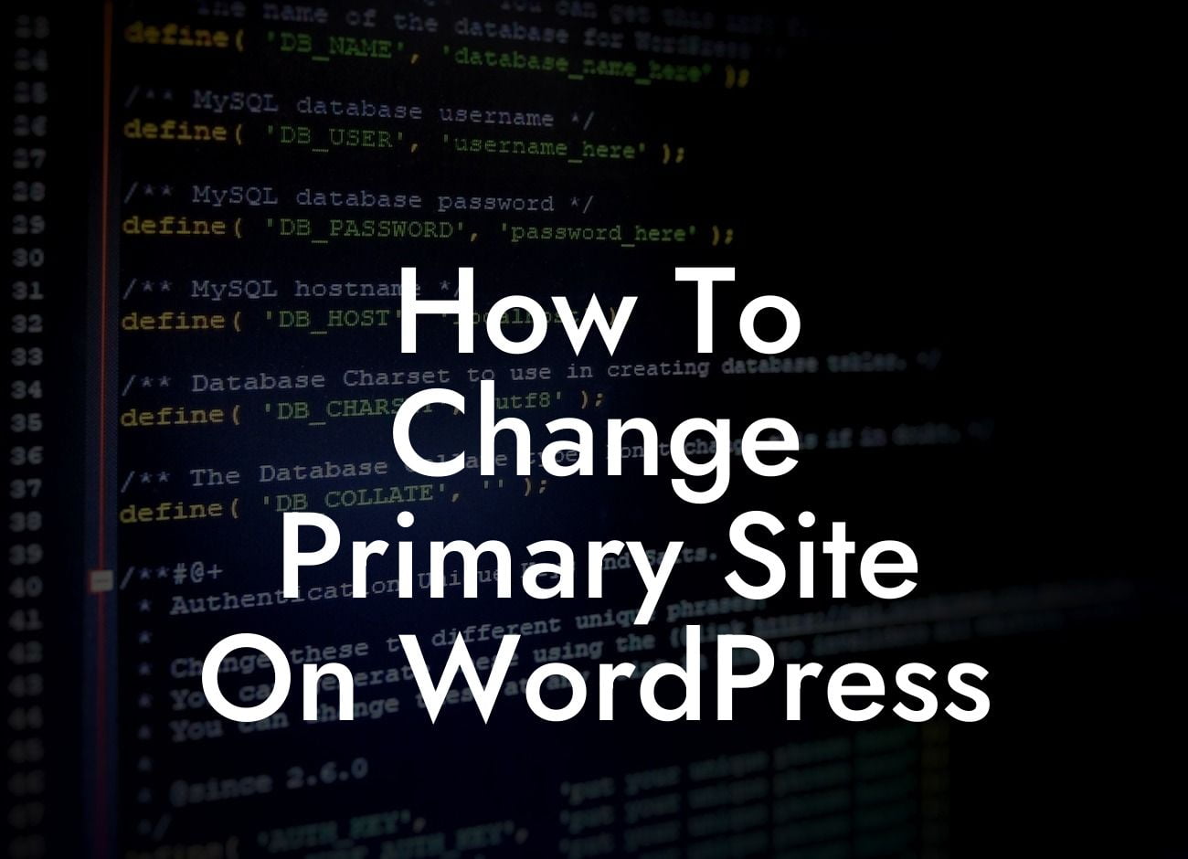 How To Change Primary Site On WordPress