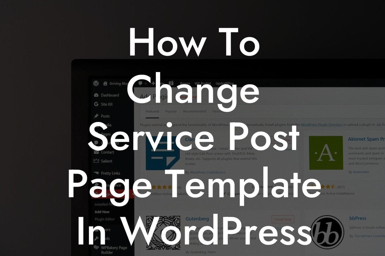 How To Change Service Post Page Template In WordPress Plugin