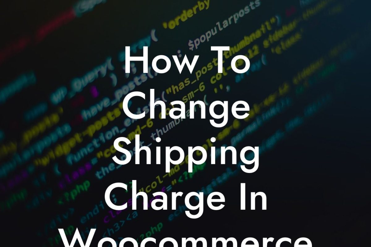 How To Change Shipping Charge In Woocommerce