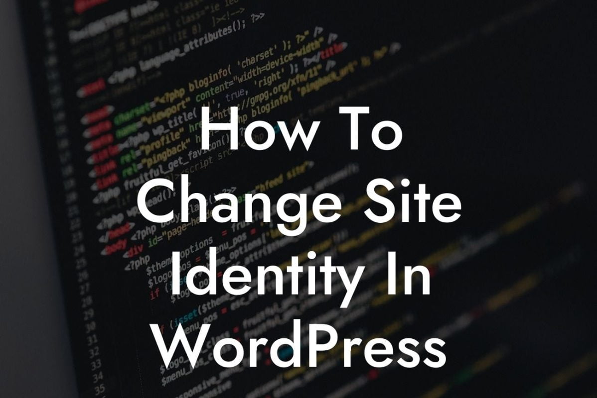 How To Change Site Identity In WordPress