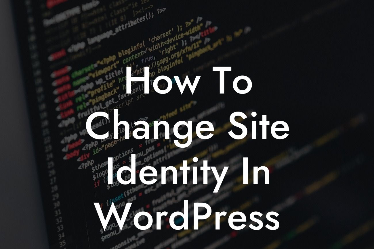 How To Change Site Identity In WordPress
