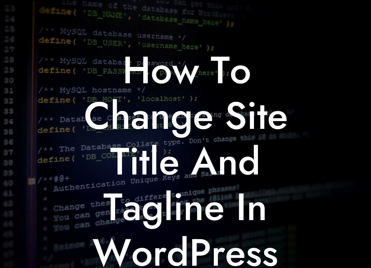 How To Change Site Title And Tagline In WordPress