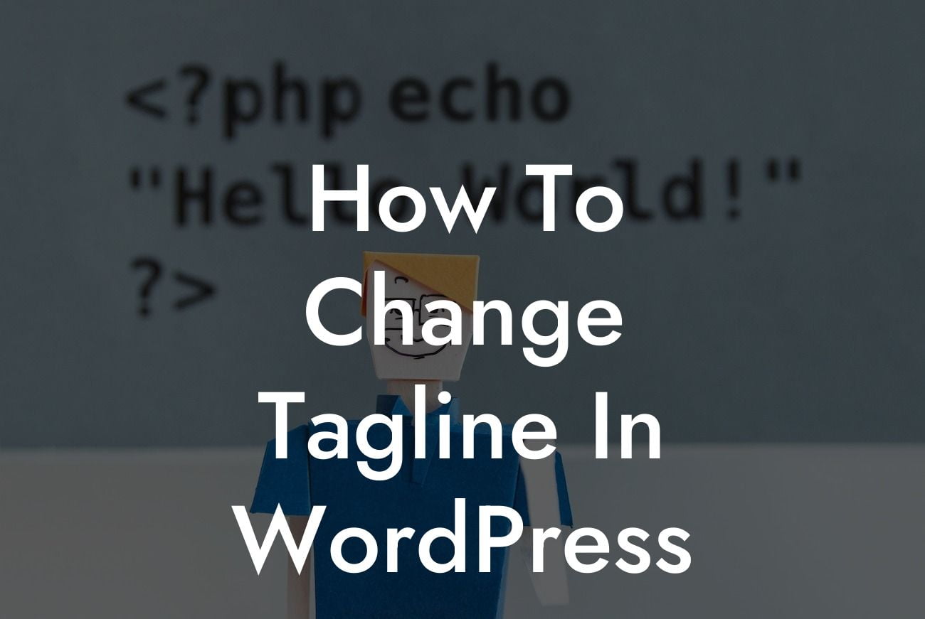 How To Change Tagline In WordPress