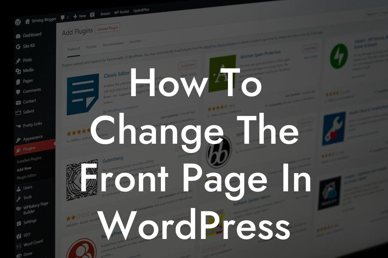 How To Change The Front Page In WordPress