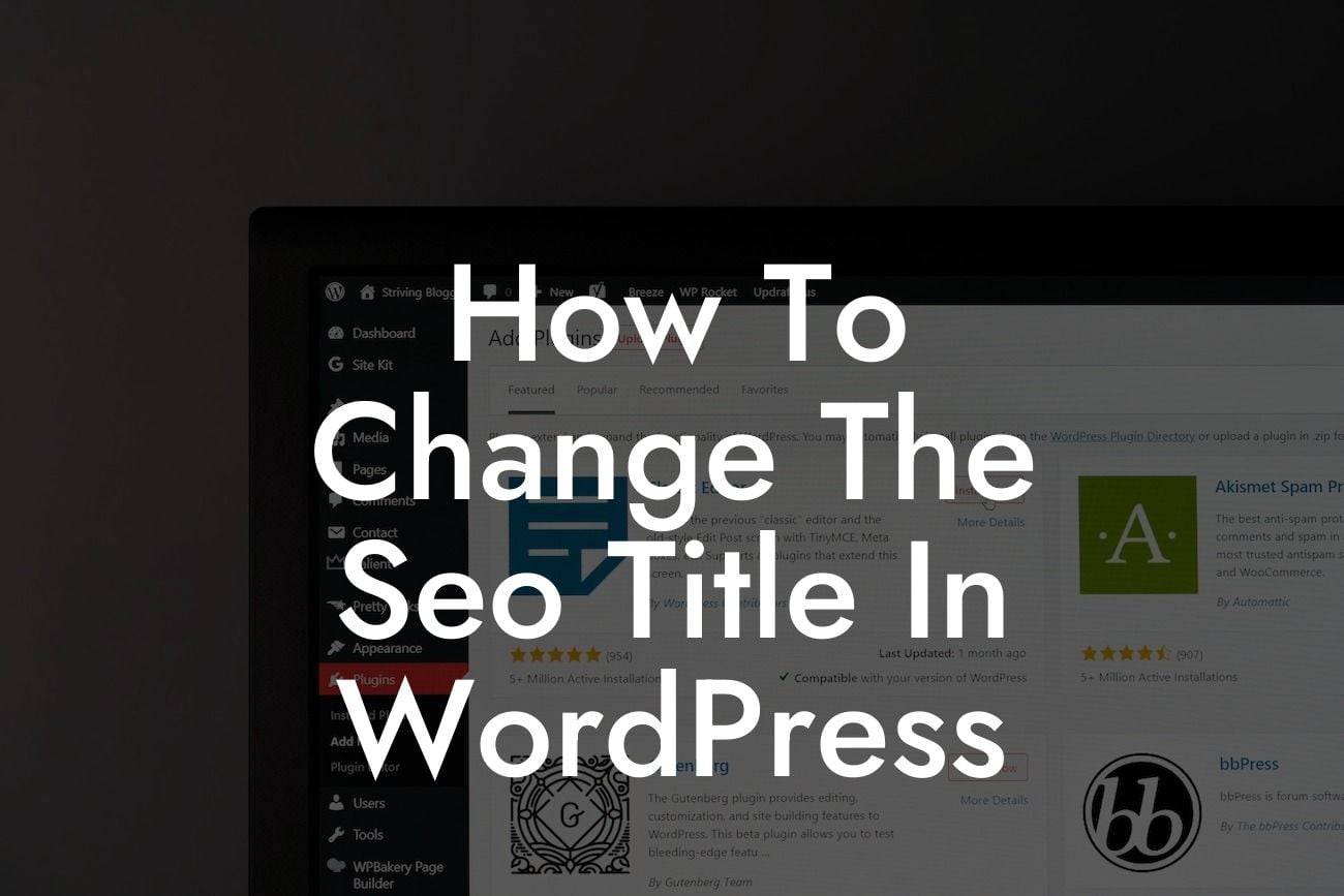 How To Change The Seo Title In WordPress