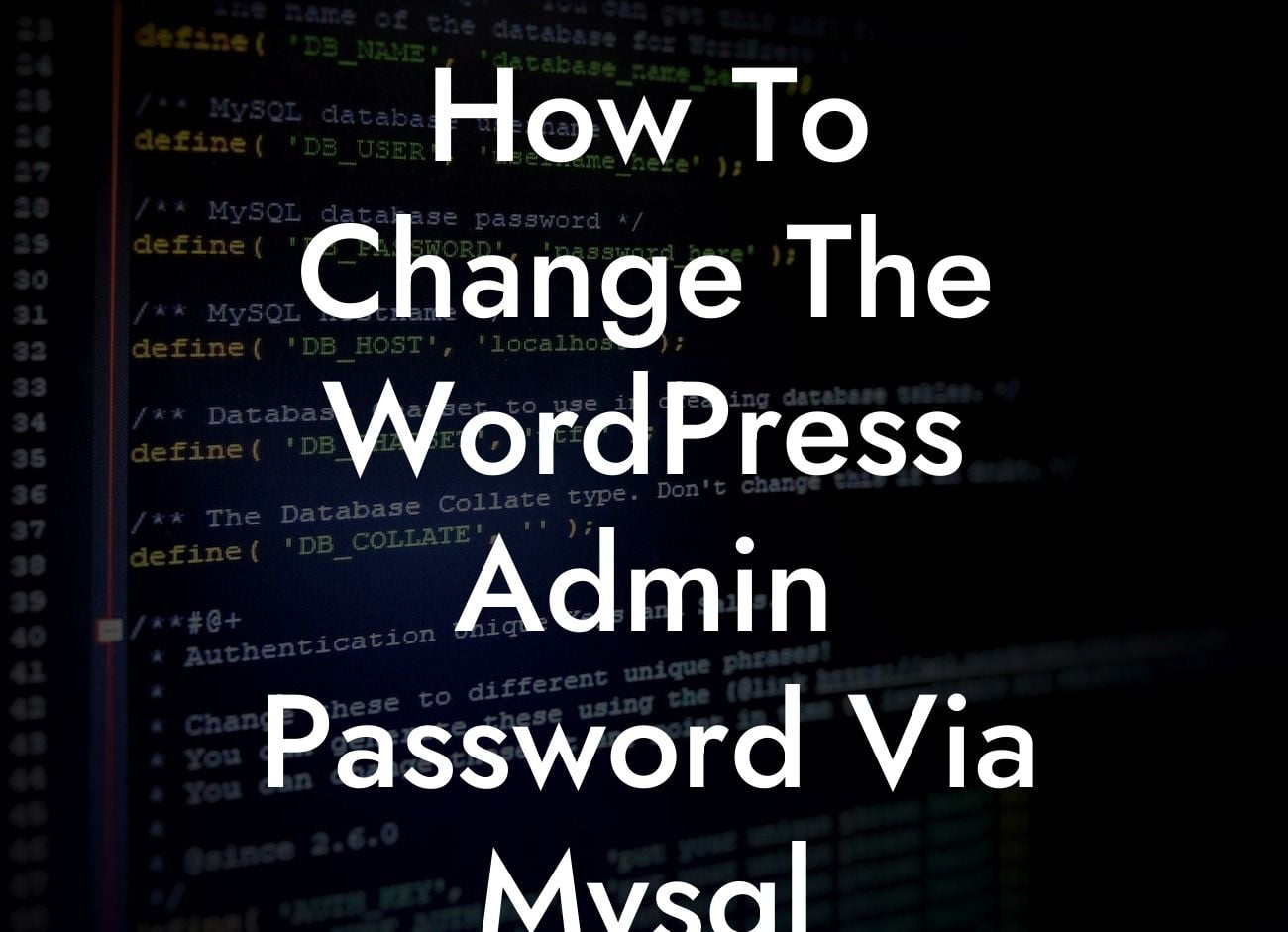 How To Change The WordPress Admin Password Via Mysql Database