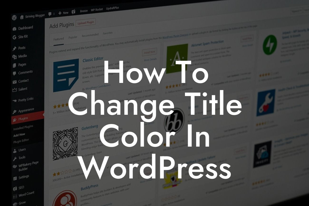 How To Change Title Color In WordPress
