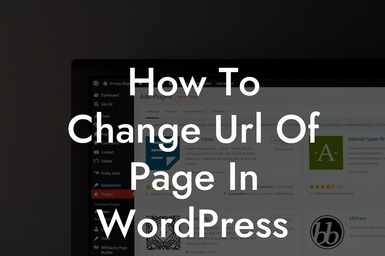 How To Change Url Of Page In WordPress