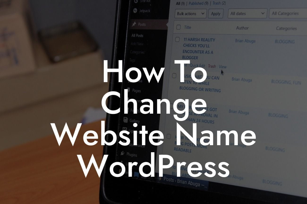 How To Change Website Name WordPress