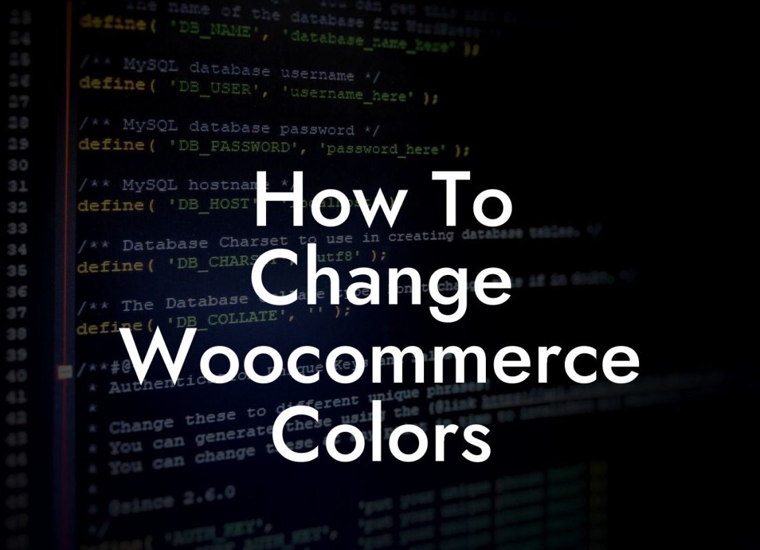 How To Change Woocommerce Colors