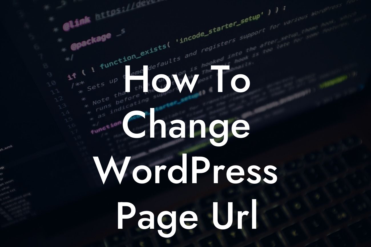 How To Change WordPress Page Url