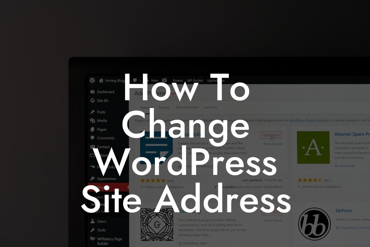 How To Change WordPress Site Address
