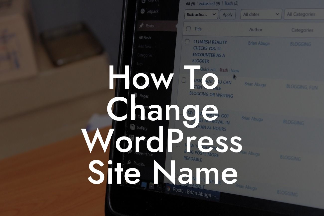 How To Change WordPress Site Name