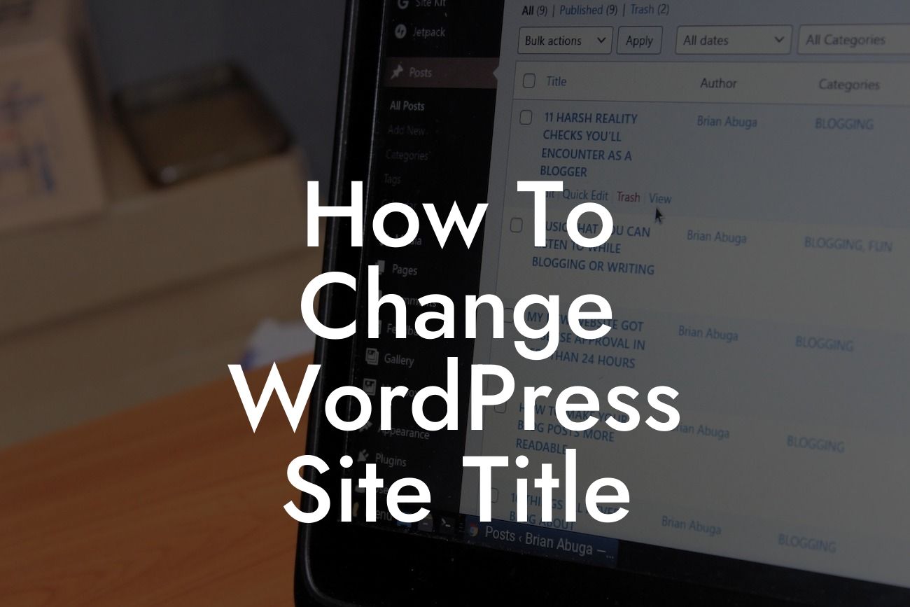 How To Change WordPress Site Title